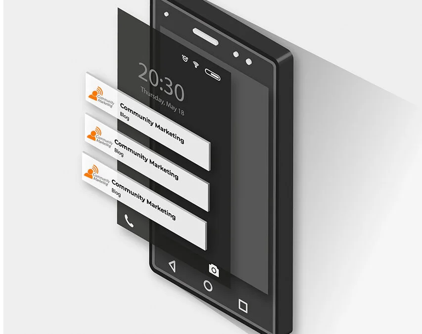 Notificaciones push: celular mostrando notificaciones en pantalla.